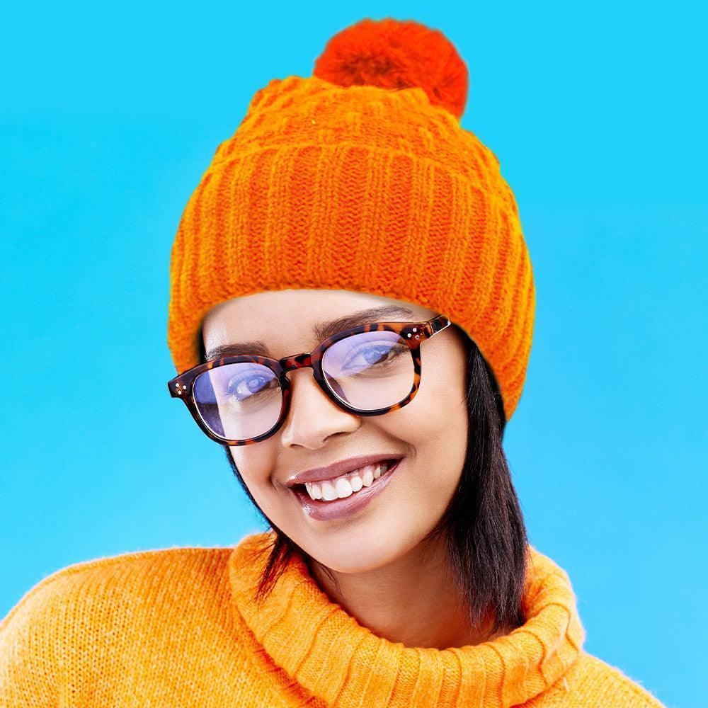Fleece Lining Solid Knit Faux Fur Pom Pom Beanie Hat - Jewelry Store by Erik Rayo