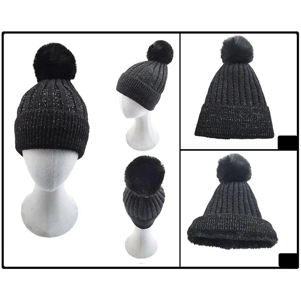 Fleece Lining Pom Pom Beanie Hat - Jewelry Store by Erik Rayo