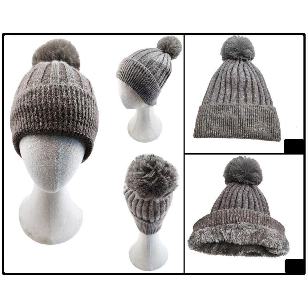 Fleece Lining Pom Pom Beanie Hat - Jewelry Store by Erik Rayo