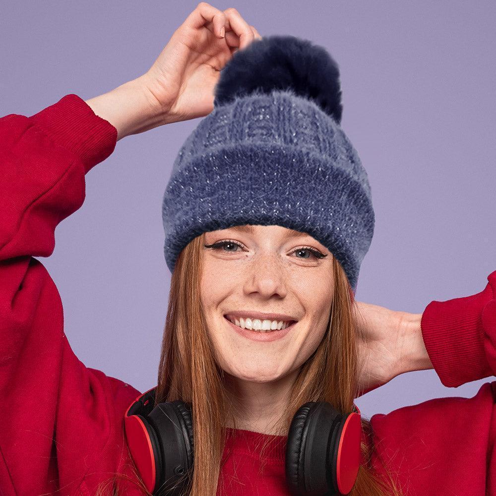 Fleece Lining Pom Pom Beanie Hat - Jewelry Store by Erik Rayo