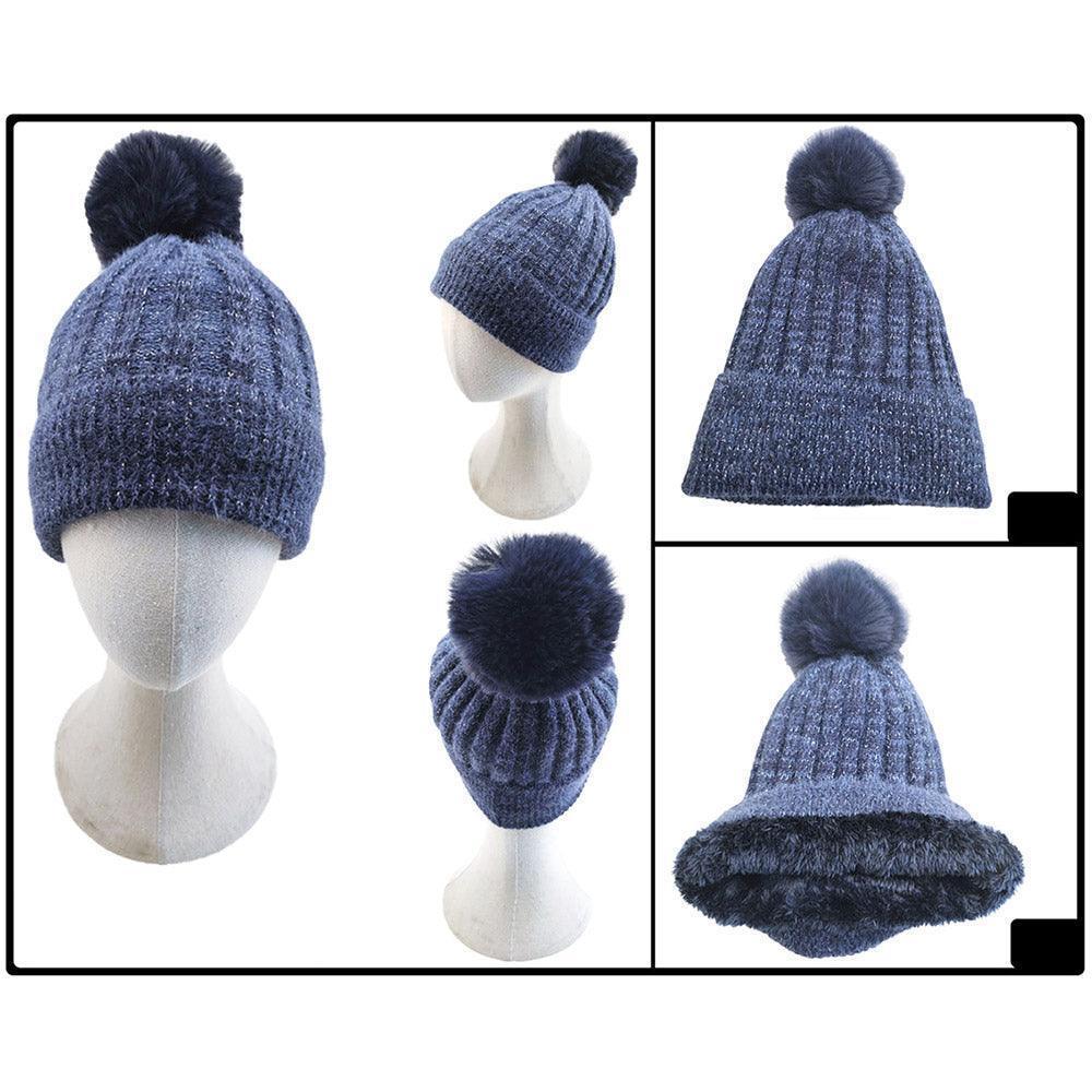 Fleece Lining Pom Pom Beanie Hat - Jewelry Store by Erik Rayo