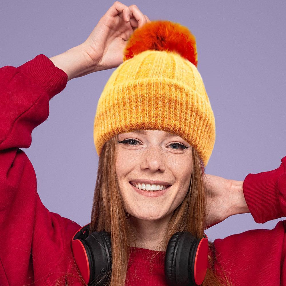 Fleece Lining Pom Pom Beanie Hat - Jewelry Store by Erik Rayo