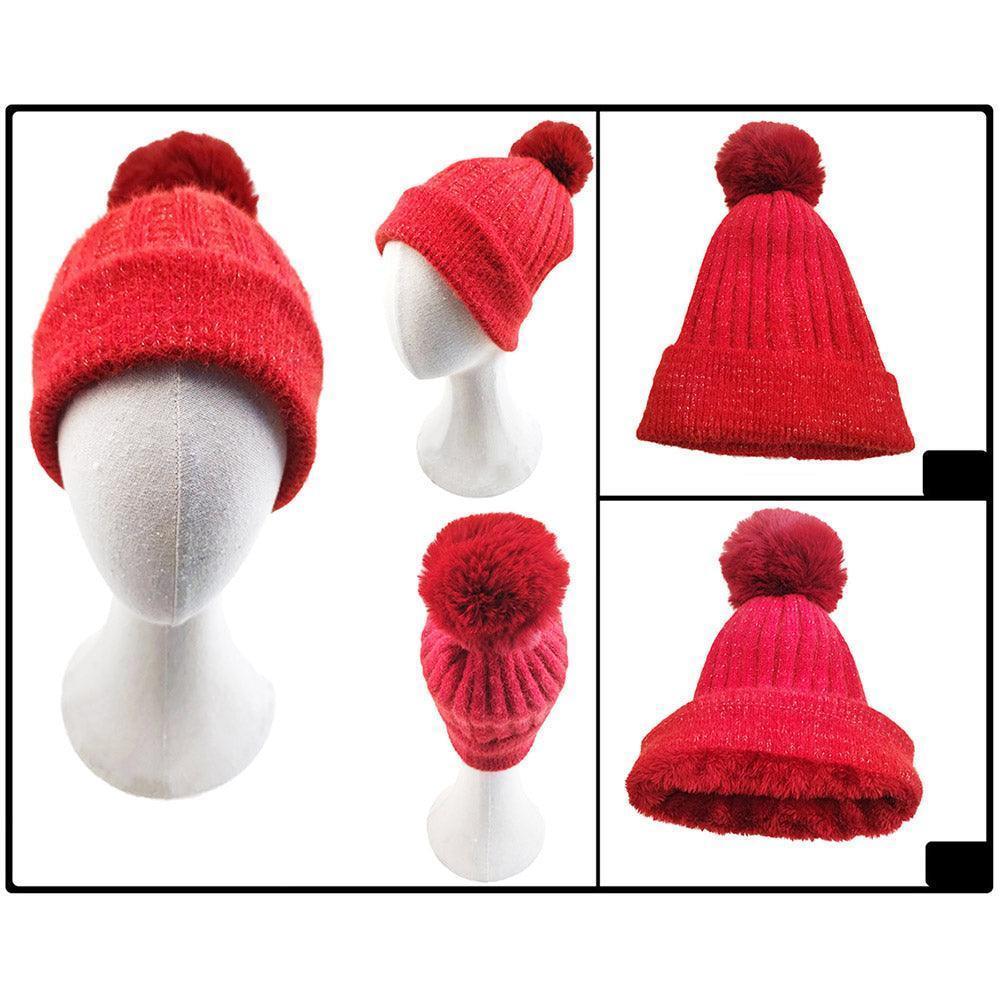 Fleece Lining Pom Pom Beanie Hat - Jewelry Store by Erik Rayo