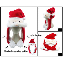 Load image into Gallery viewer, Light Up Singing Santa Claus Moving Mustache Hat
