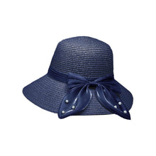 Load image into Gallery viewer, Pearl Pointed Bow Band Straw Sun Hat
