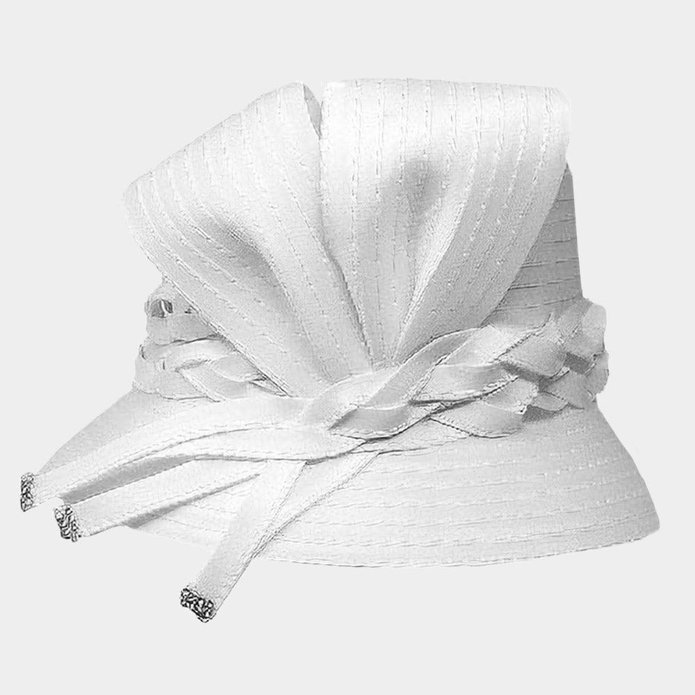 Ribbon Pointed Braided Band Dressy Hat