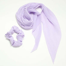 Load image into Gallery viewer, Linear Solid Pony Hair Band / Scarf 2 PCS
