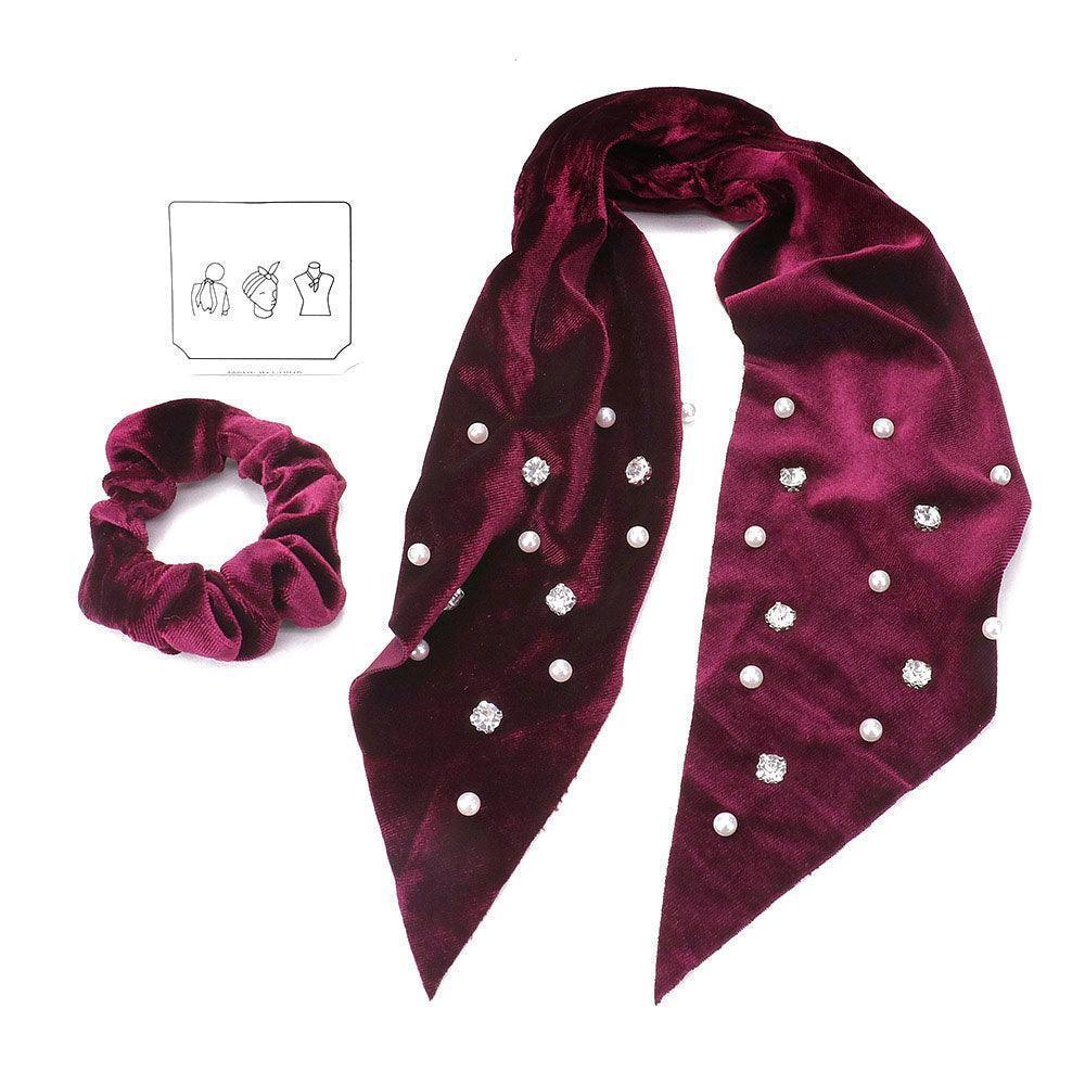 Leopard Pattern Velvet Pony Hair Band / Scarf 2 PCS - Jewelry Store by Erik Rayo