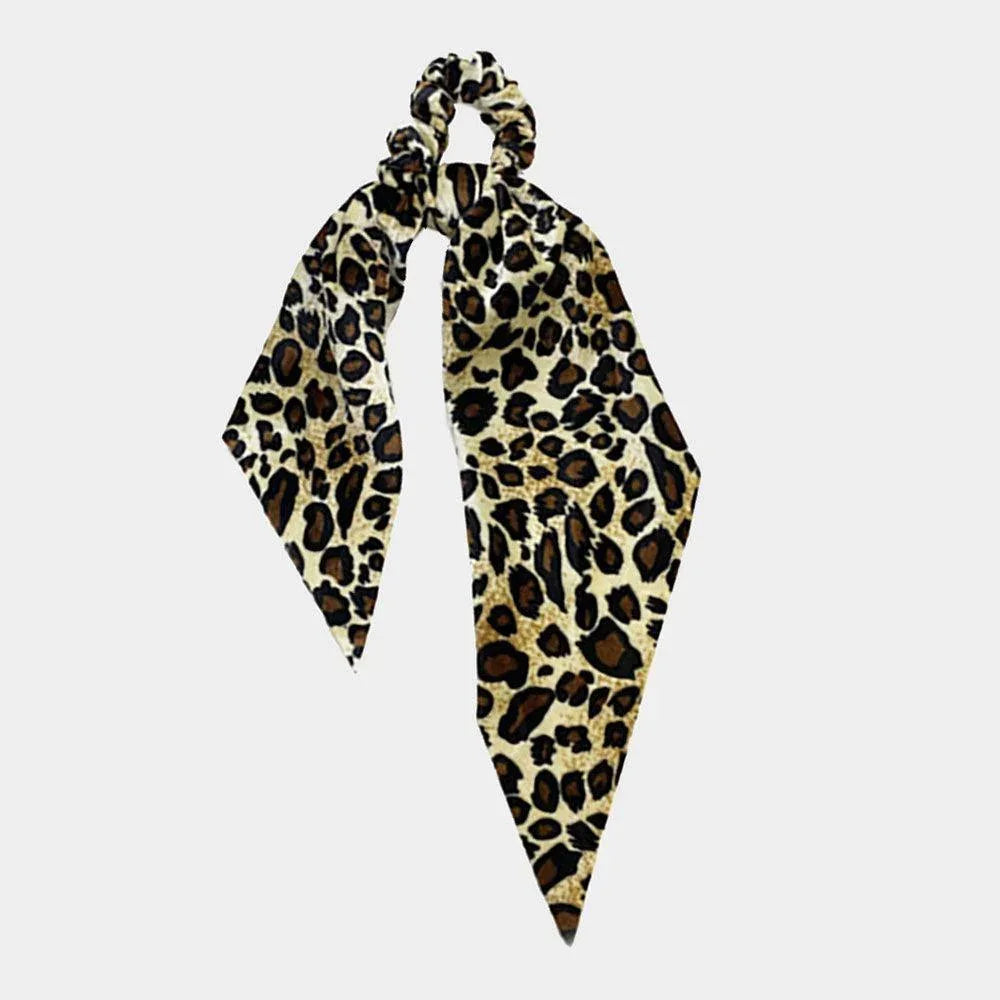 Leopard Pattern Velvet Pony Hair Band / Scarf 2 PCS - Jewelry Store by Erik Rayo