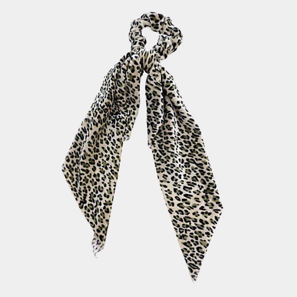 Leopard Pattern Velvet Pony Hair Band / Scarf 2 PCS - Jewelry Store by Erik Rayo