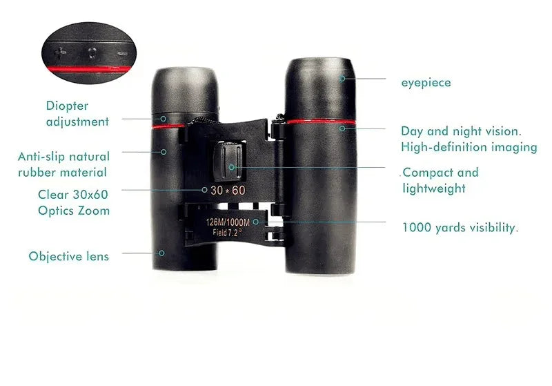 Binoculars 30x60 Zoom Outdoor Travel Compact Folding Telescope Hunting Day/Night - Jewelry Store by Erik Rayo