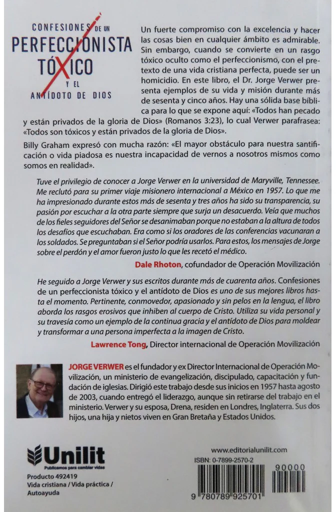 Confesiones de un Perfeccionista Tóxico de Jorge Verwer