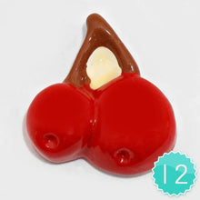Load image into Gallery viewer, Red 12 PCS - Cherry Resin Cabochons
