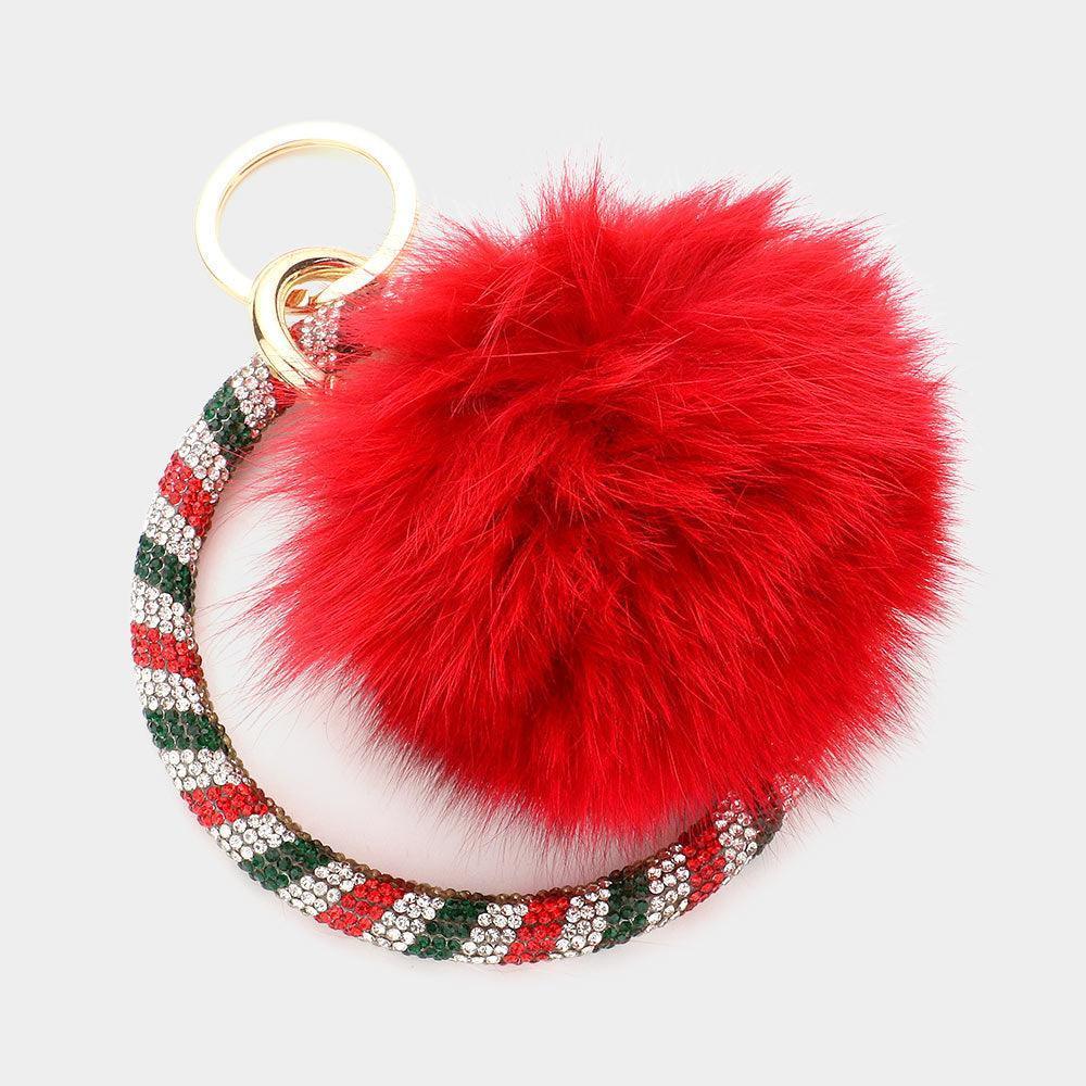 Pom Pom Rhinestone Pave Bangle Keychain / Bracelet - Jewelry Store by Erik Rayo