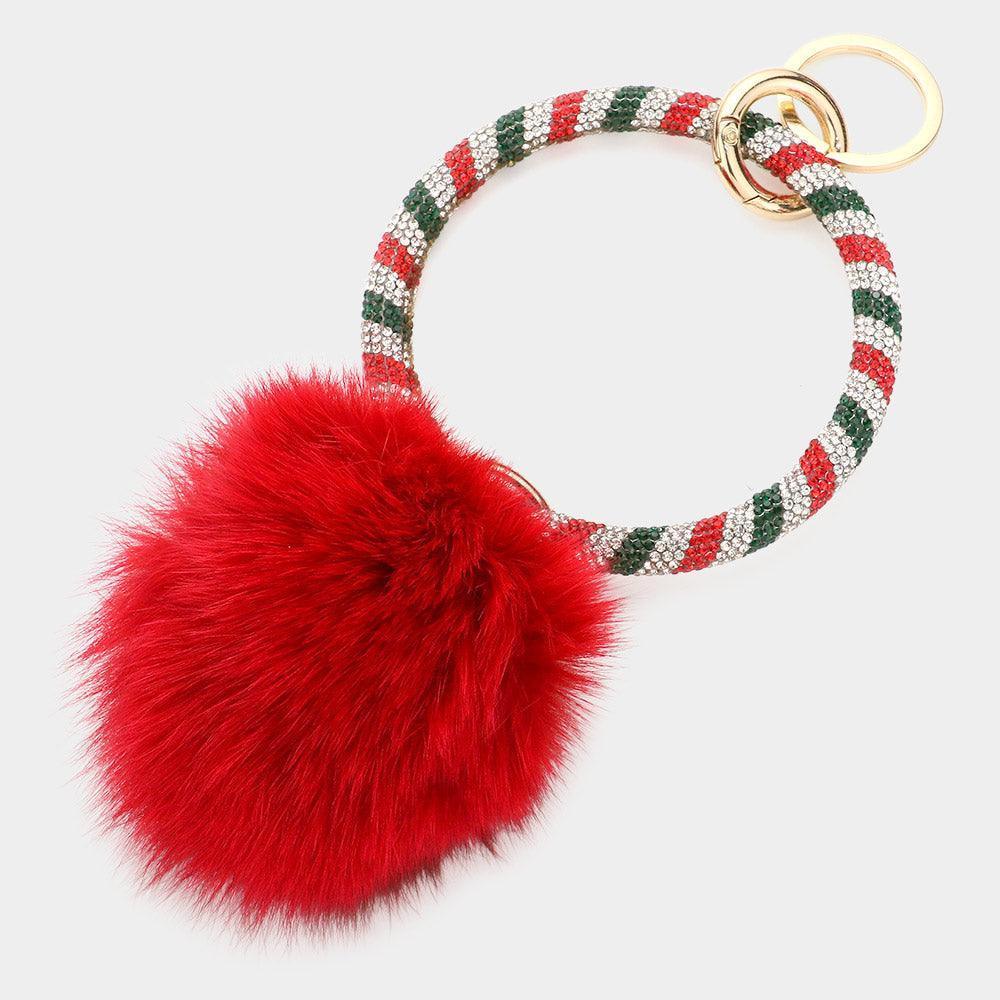 Pom Pom Rhinestone Pave Bangle Keychain / Bracelet - Jewelry Store by Erik Rayo