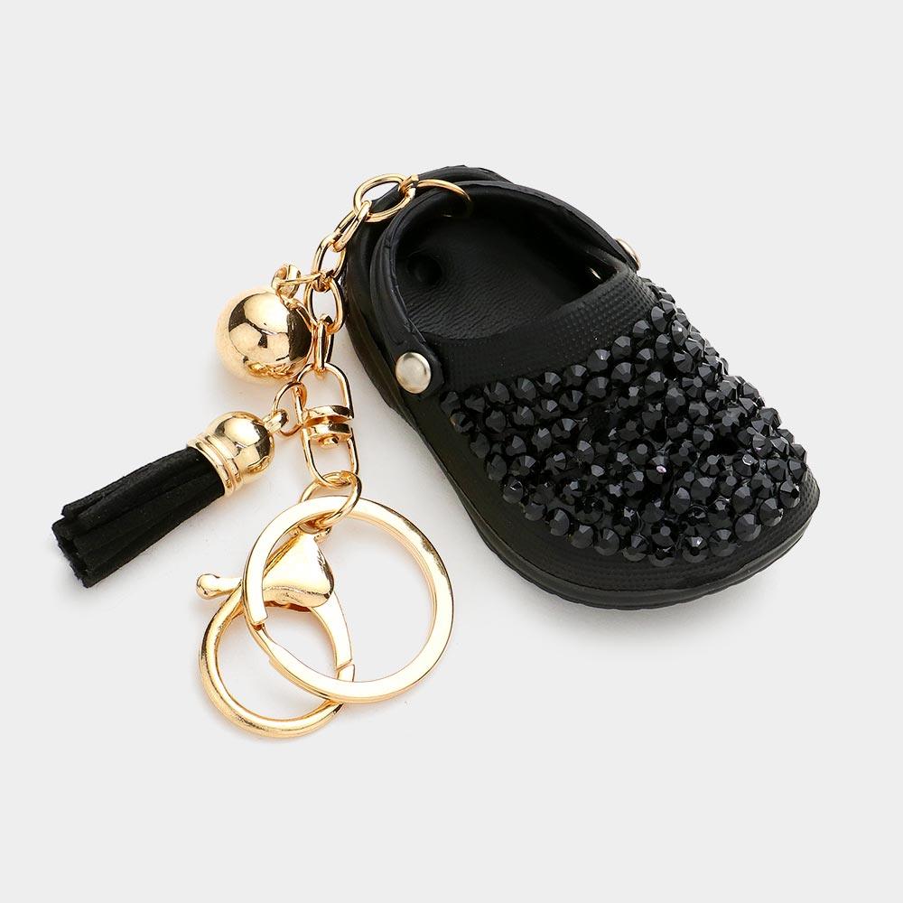 Bling Rubber Shoe Tassel Bell Keychain