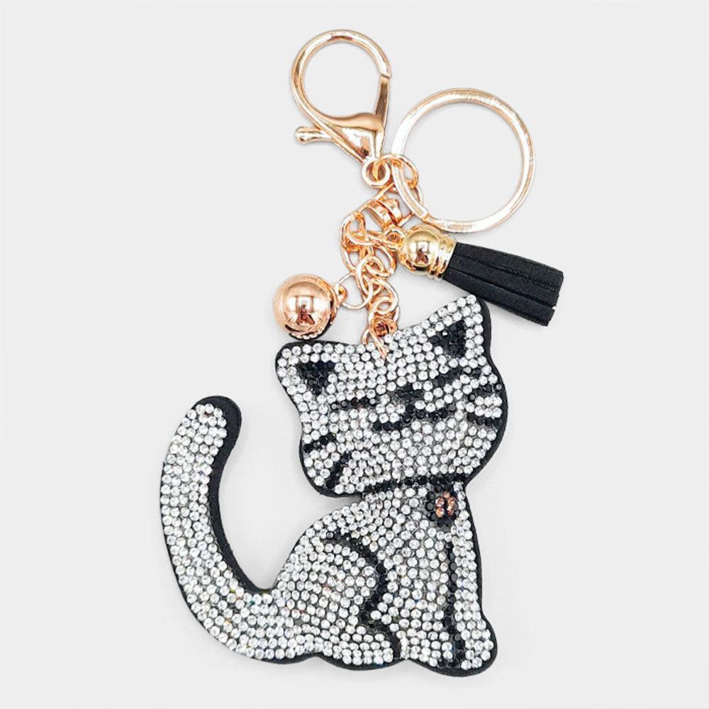 Bling Cat Tassel Keychain - Jewelry Store by Erik Rayo