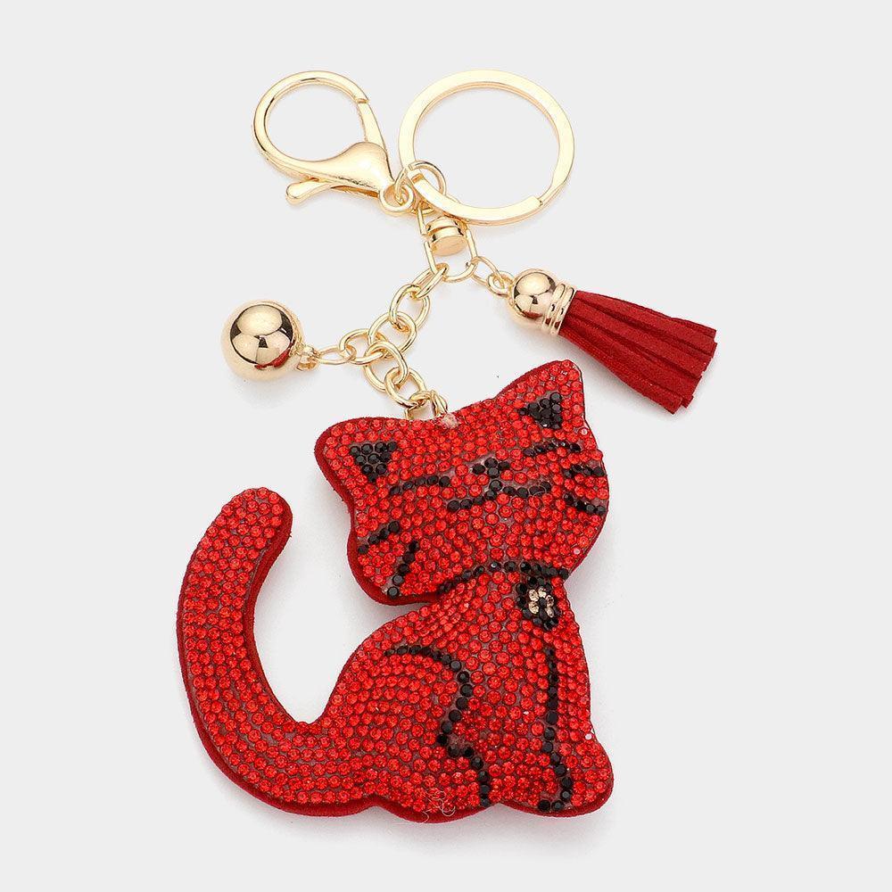 Bling Cat Tassel Keychain - Jewelry Store by Erik Rayo