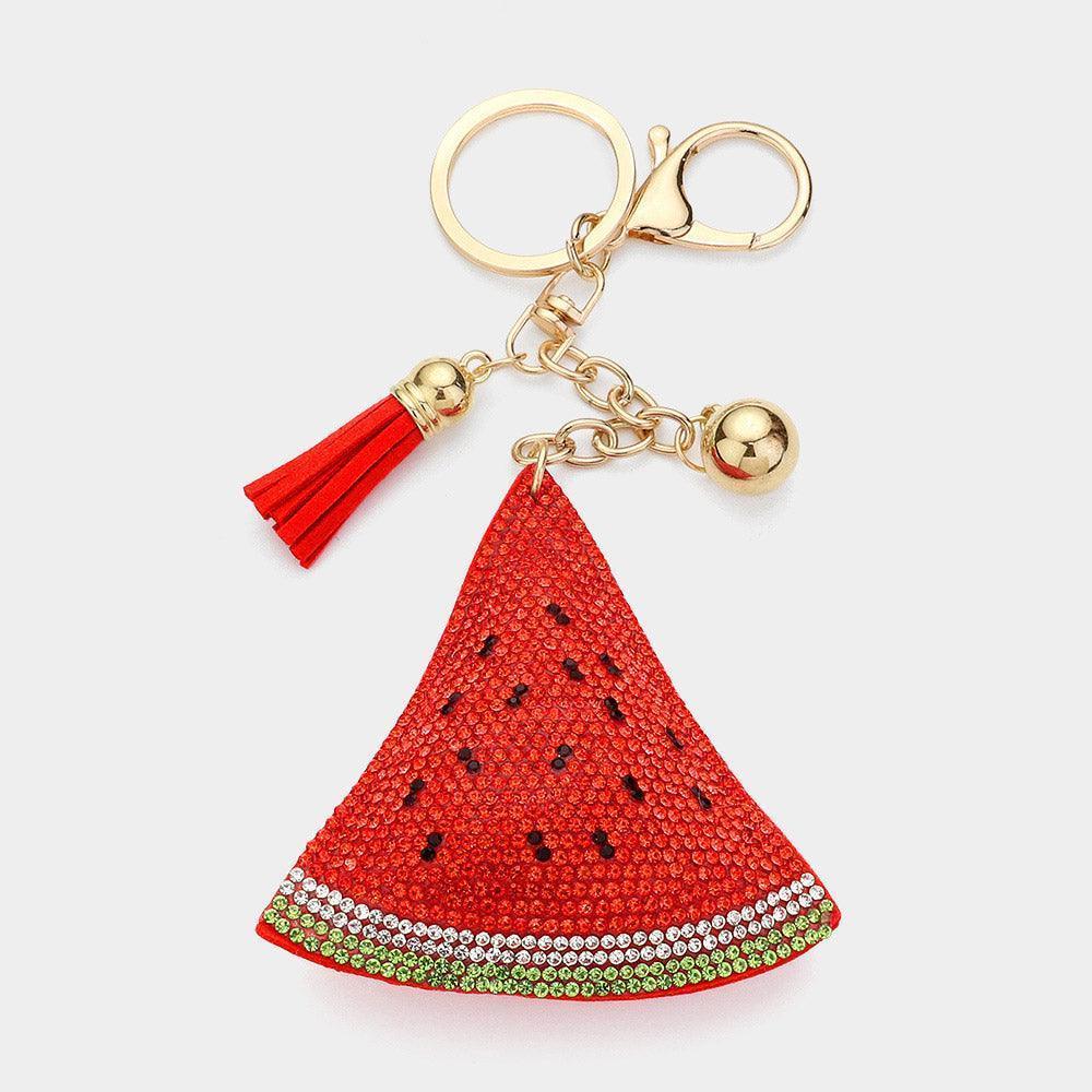 Bling Watermelon Tassel Keychain - Jewelry Store by Erik Rayo