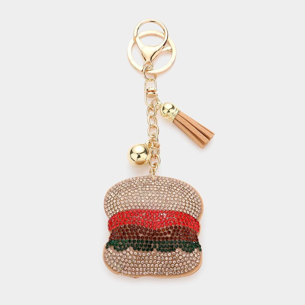 Bling Hamburger Tassel Keychain - Jewelry Store by Erik Rayo