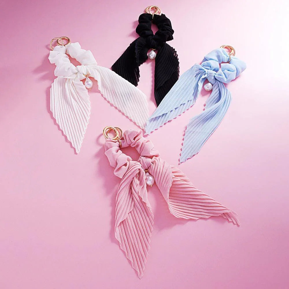 Blue Pearl Pointed Stretch Ribbon Keychain / Bracelet / Scrunchie - Jewelry Store by Erik Rayo