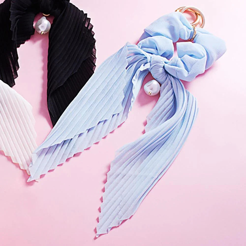 Blue Pearl Pointed Stretch Ribbon Keychain / Bracelet / Scrunchie - Jewelry Store by Erik Rayo