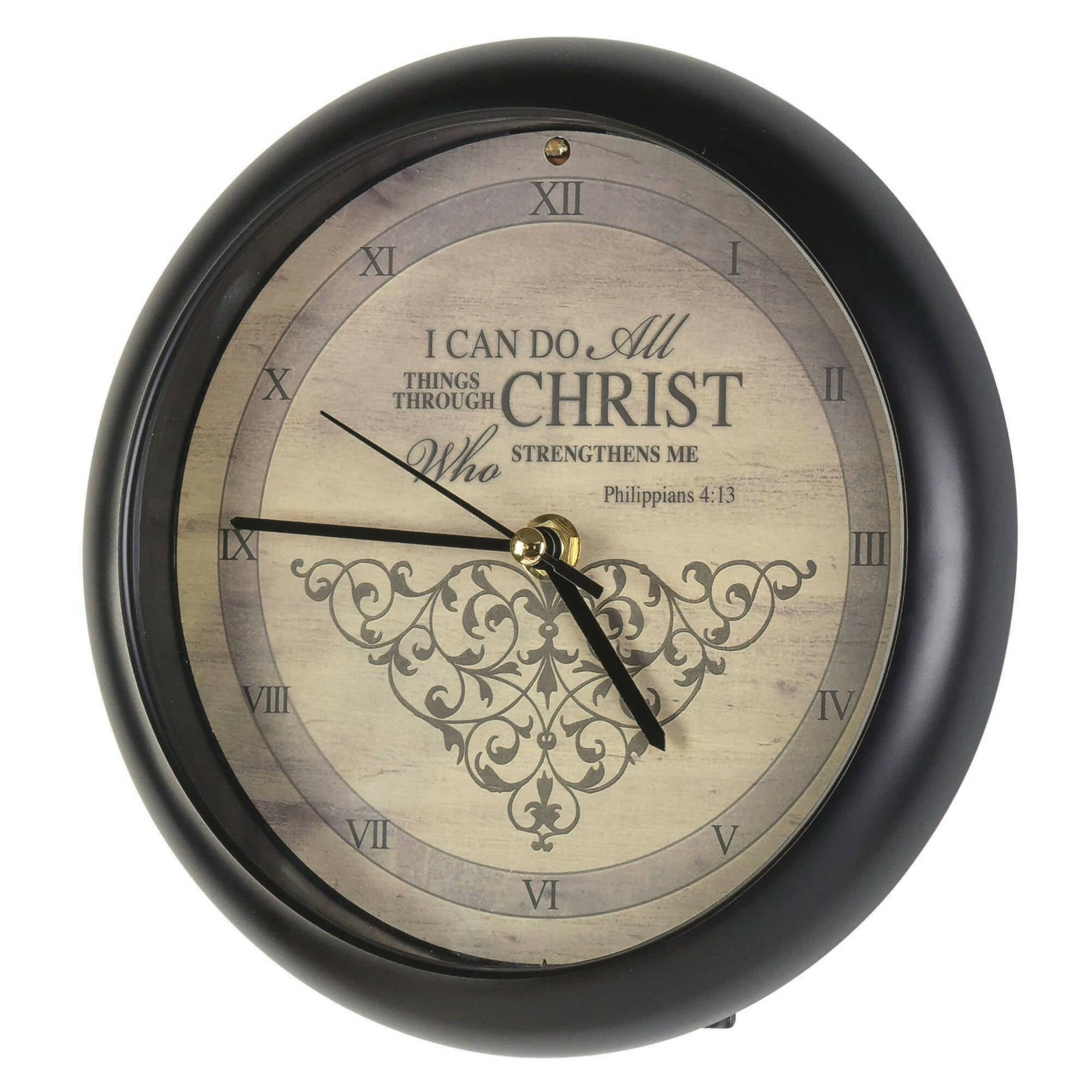 I CAN DO ALL THINGS MUSICAL WALL CLOCK