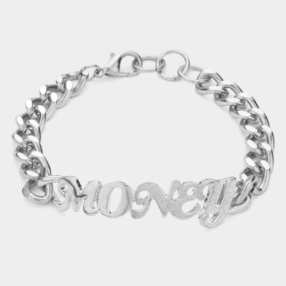 "Money" Nameplate Link Bracelet - Jewelry Store by Erik Rayo