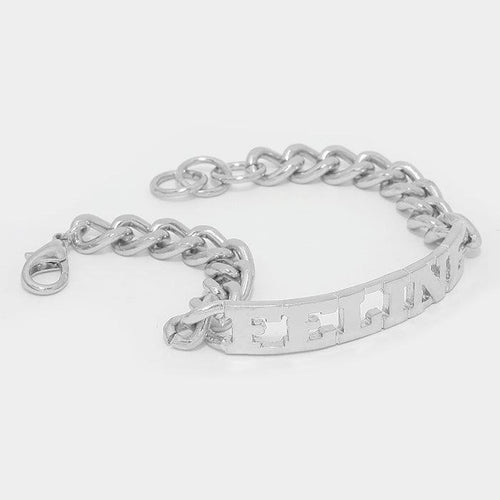 "Feline" Nameplate Link Bracelet - Jewelry Store by Erik Rayo
