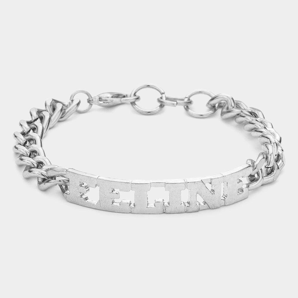 "Feline" Nameplate Link Bracelet - Jewelry Store by Erik Rayo