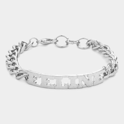"Feline" Nameplate Link Bracelet - Jewelry Store by Erik Rayo