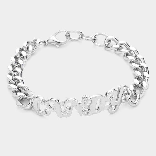 "Candy" Nameplate Link Bracelet