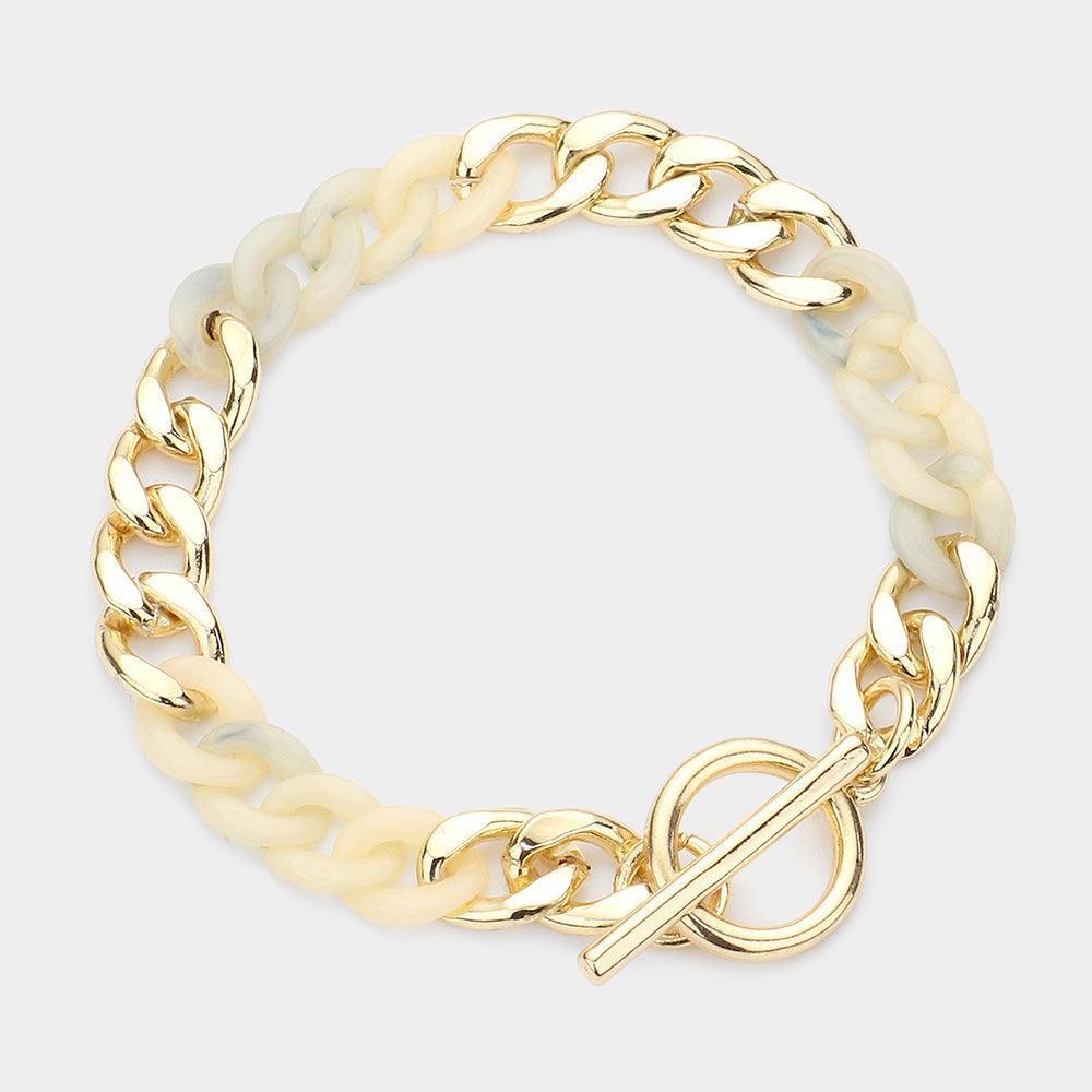 Resin Metal Chain Toggle Bracelet - Jewelry Store by Erik Rayo