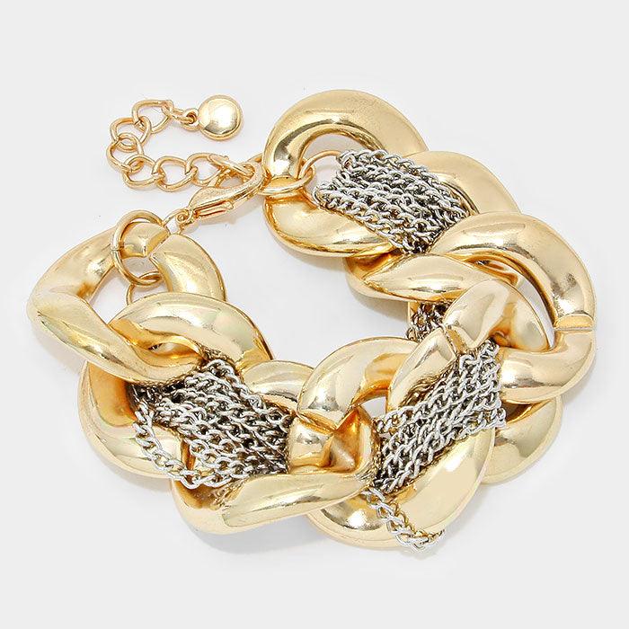 Gold Metal chain link bracelet