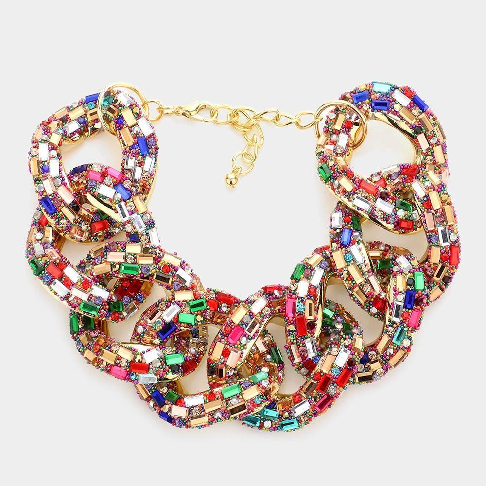 Stone Embellished Link Evening Bracelet - Jewelry Store by Erik Rayo