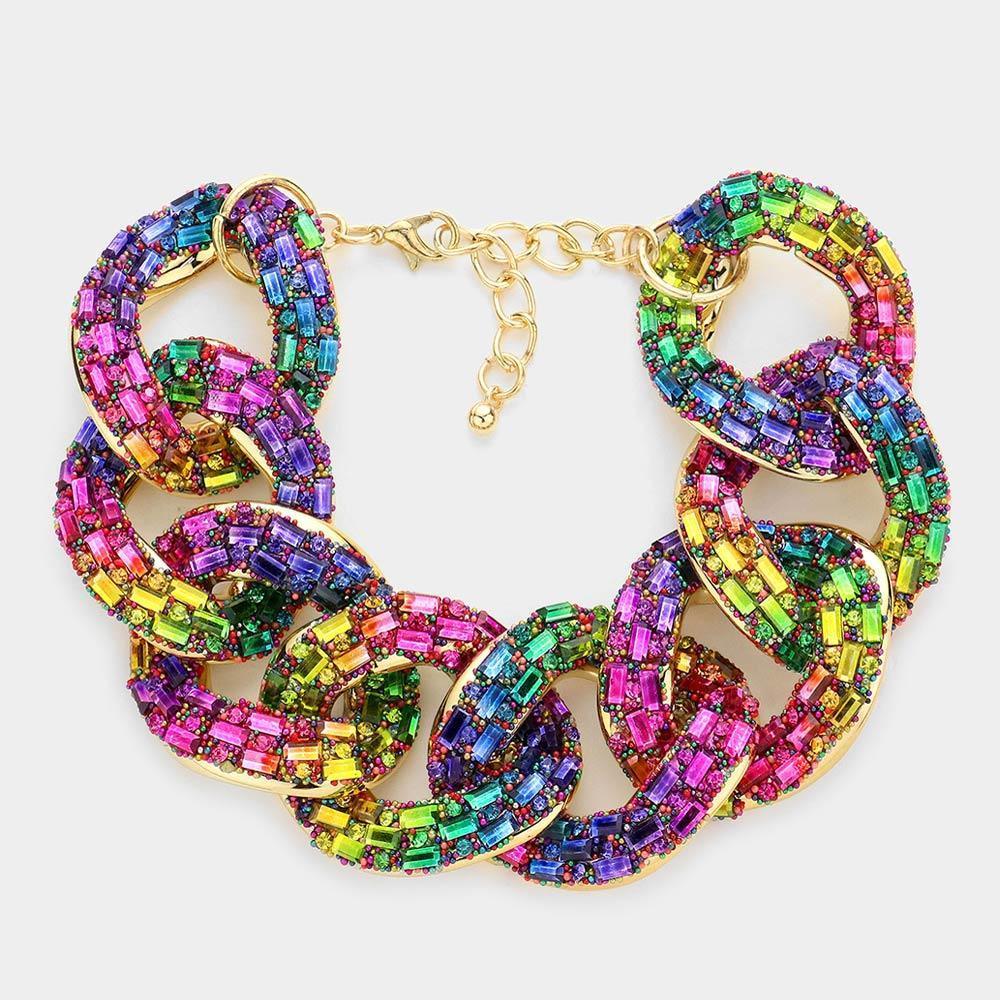 Stone Embellished Link Evening Bracelet - Jewelry Store by Erik Rayo