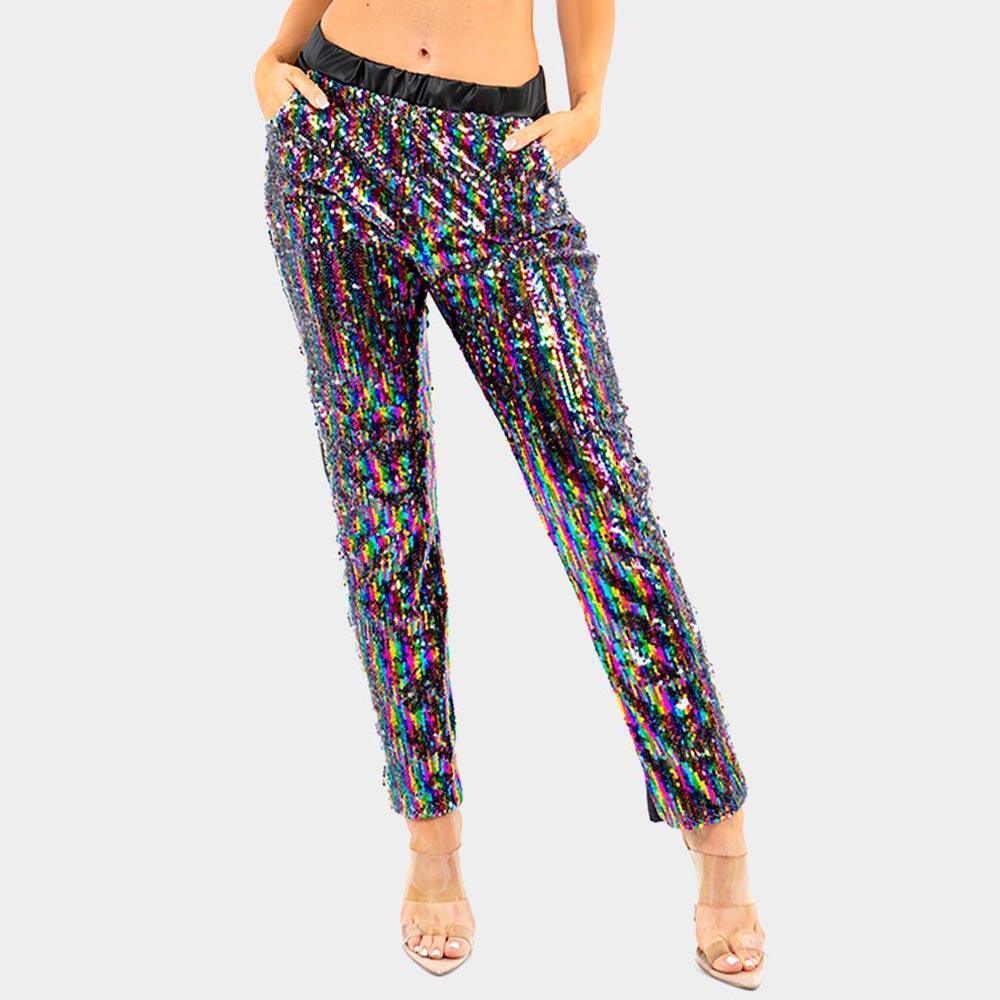 Reversible Sequin Skinny Pants - Jewelry Store by Erik Rayo