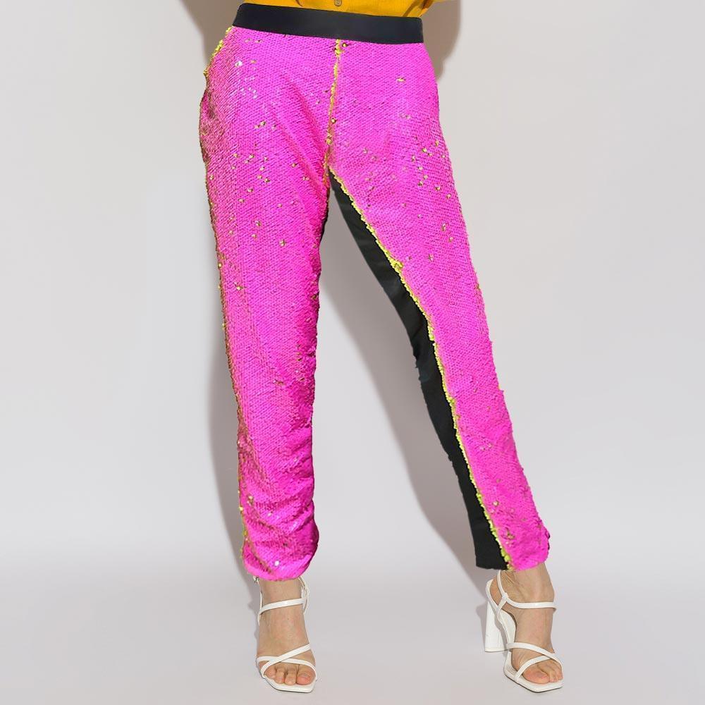 Pink Reversible Sequin Skinny Pants - Jewelry Store by Erik Rayo