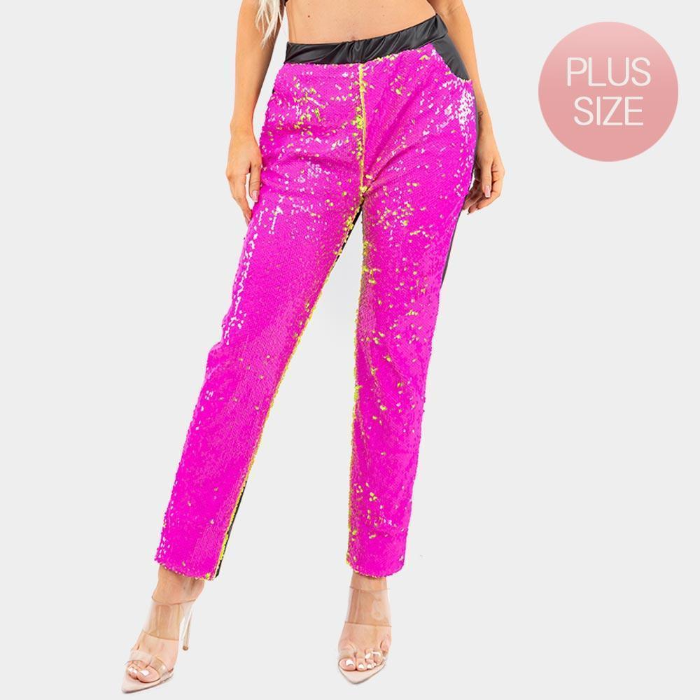 Pink Reversible Sequin Skinny Pants - Jewelry Store by Erik Rayo