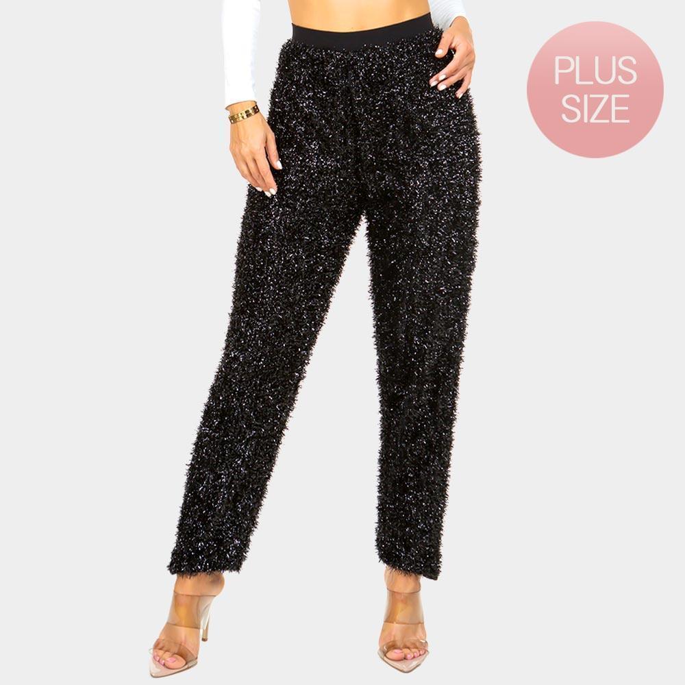 Black Bling Tinsel Pants - Jewelry Store by Erik Rayo
