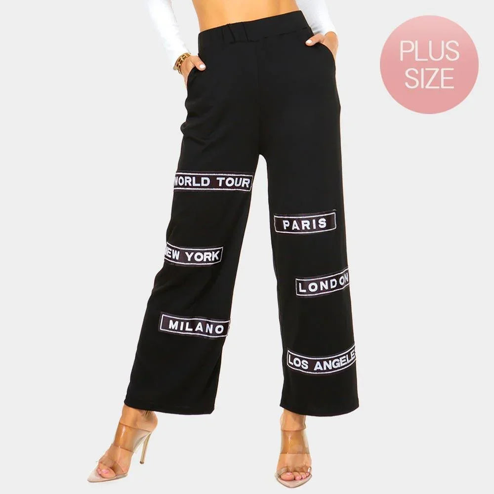 Black City Name Printed Pants - Jewelry Store by Erik Rayo