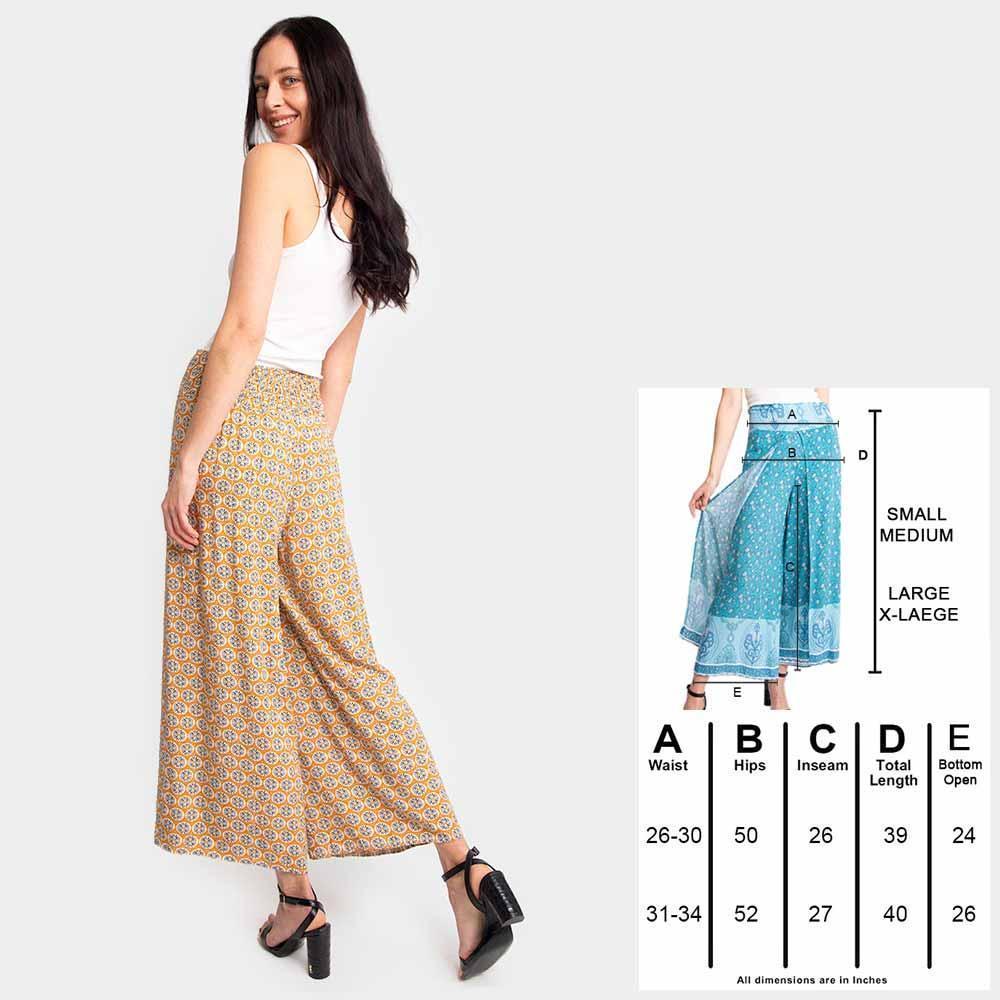 Mustard Floral Print Slit Wide Leg Palazzo Pants - Jewelry Store by Erik Rayo
