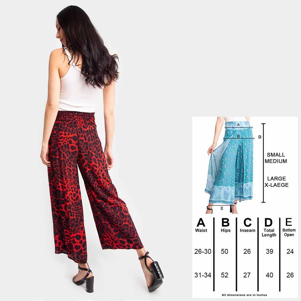 Red Leopard Print Slit Wide Leg Palazzo Pants - Jewelry Store by Erik Rayo