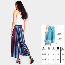 Load image into Gallery viewer, Blue Striped Print Slit Wide Leg Palazzo Pants
