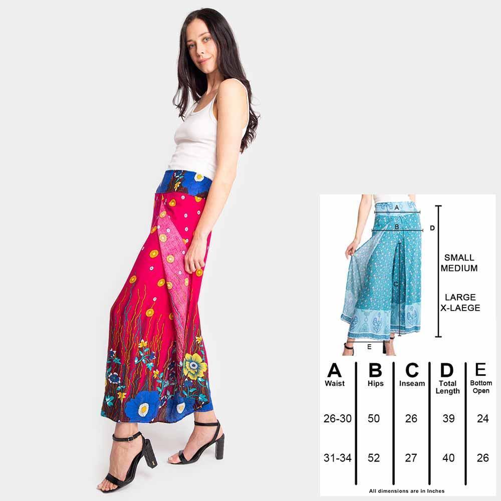 Pink Floral Print Slit Wide Leg Palazzo Pants - Jewelry Store by Erik Rayo