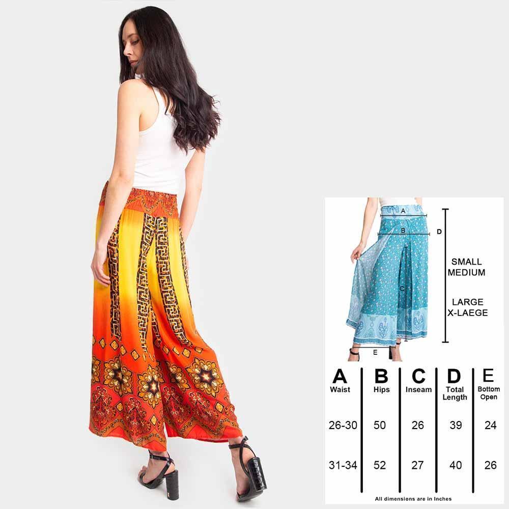 Yellow Greek Print Slit Wide Leg Palazzo Pants - Jewelry Store by Erik Rayo