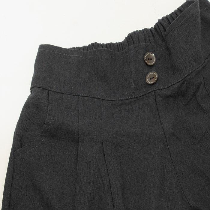 Black Wide leg midi pants with buttons - Jewelry Store by Erik Rayo