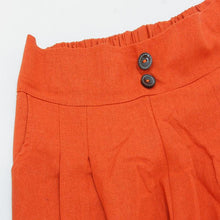 Load image into Gallery viewer, Orange Wide leg midi pants with buttons
