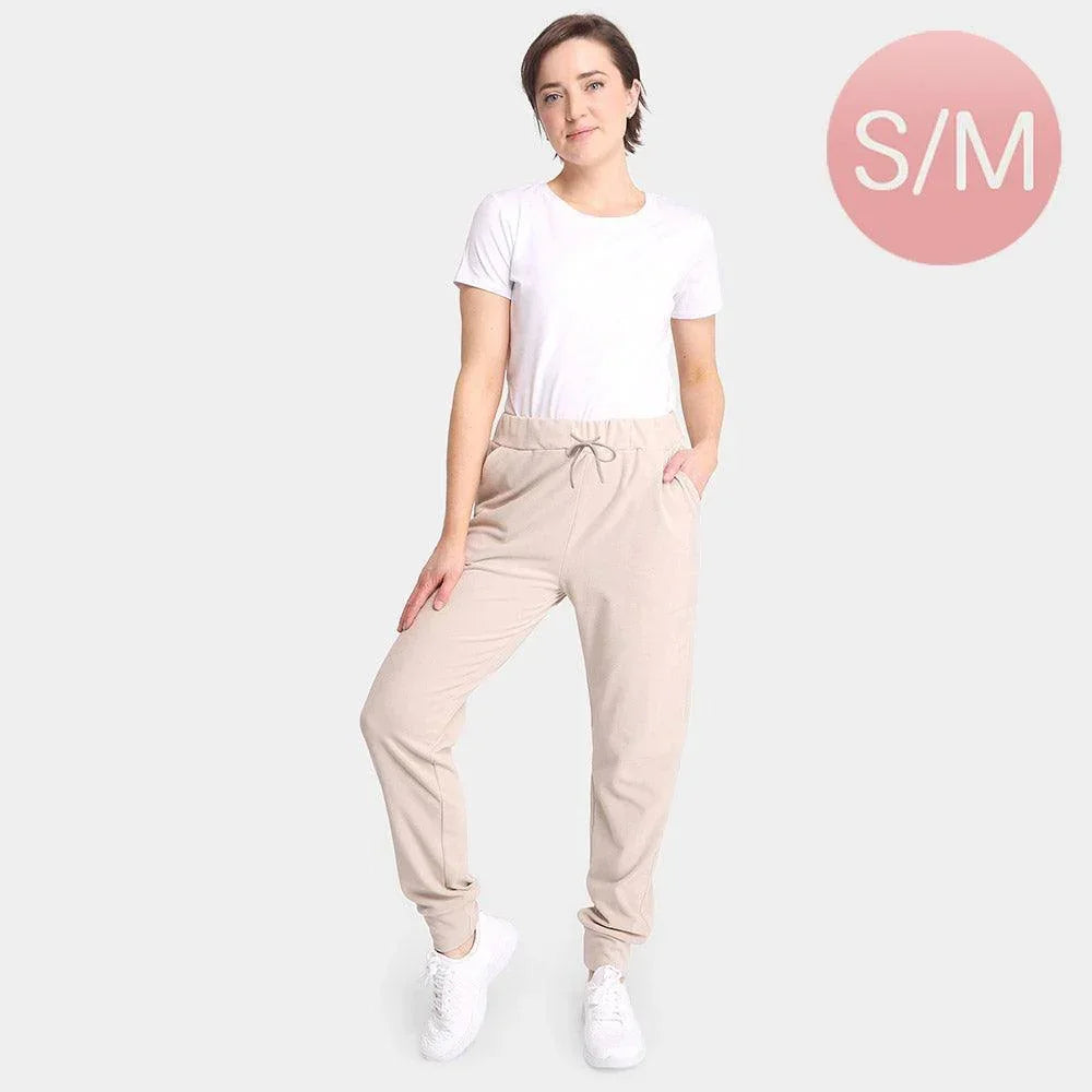 Beige Solid Front Pockets Loungewear Drawstring Jogger Pants - Jewelry Store by Erik Rayo