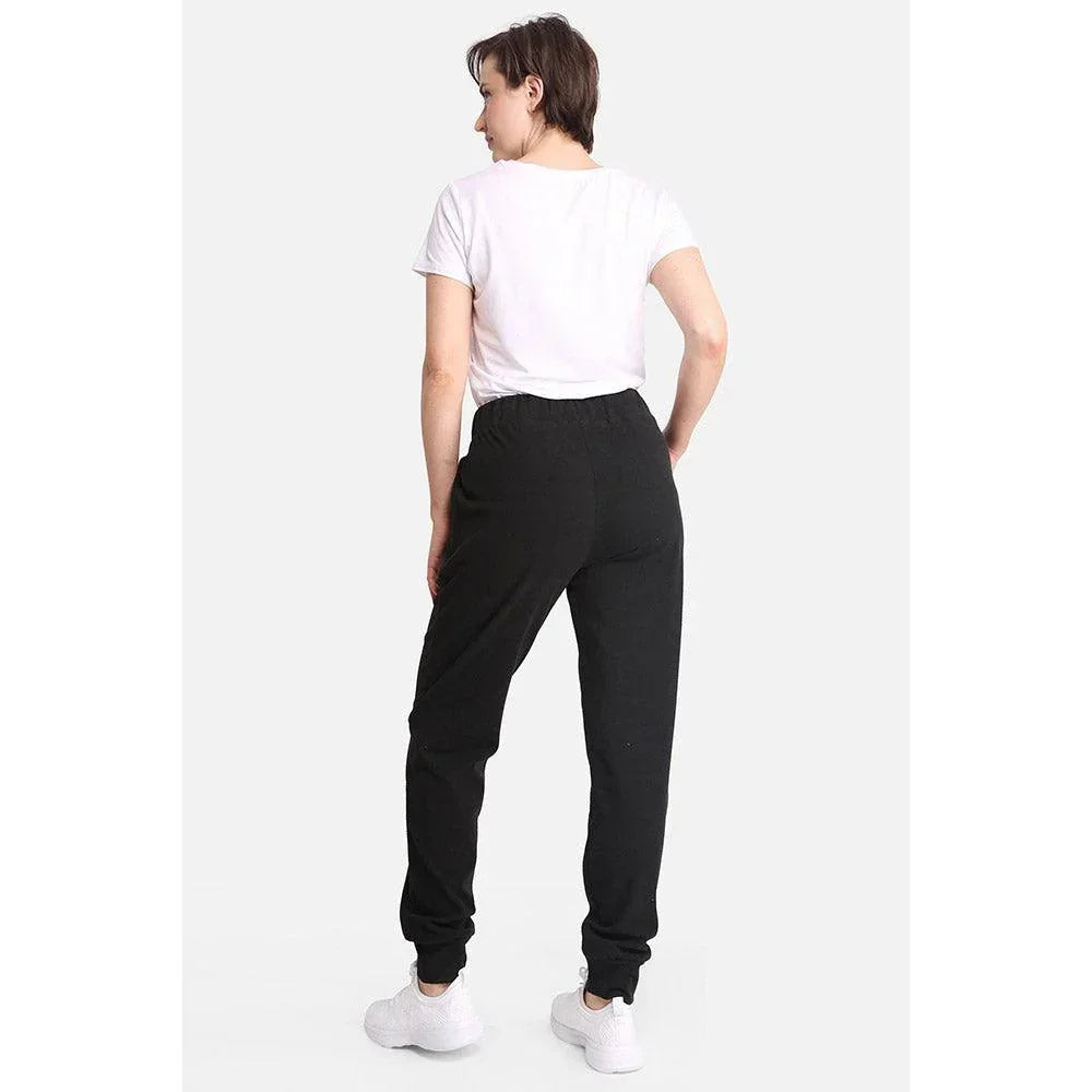 Black Solid Front Pockets Loungewear Drawstring Jogger Pants - Jewelry Store by Erik Rayo